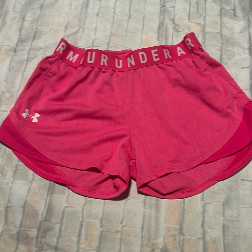 Pink under armor, loose shorts